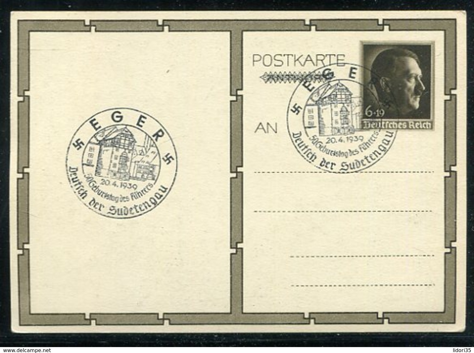 Deutsches Reich / 1939 / Sonderpostkarte Mi. P 278/01 SSt. EGER "Deutsch Der Sudetengau" (1/410) - Sonstige & Ohne Zuordnung