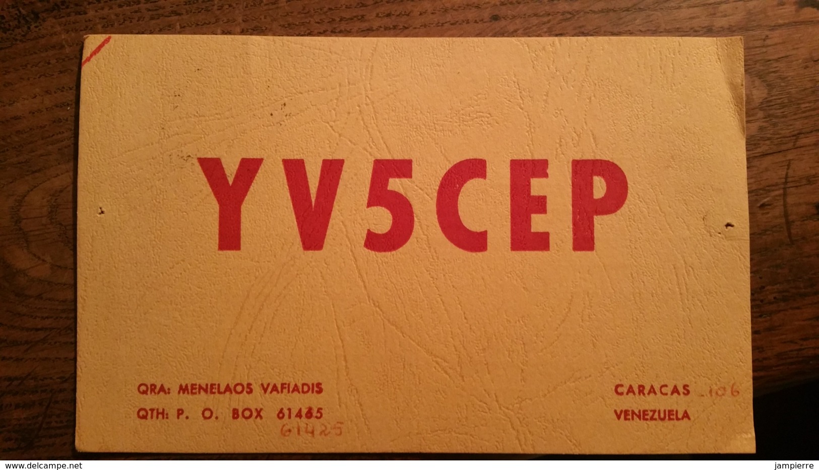 Carte QSL - YV5CEP - Caracas, Venezuela - Timbres - Amateurfunk