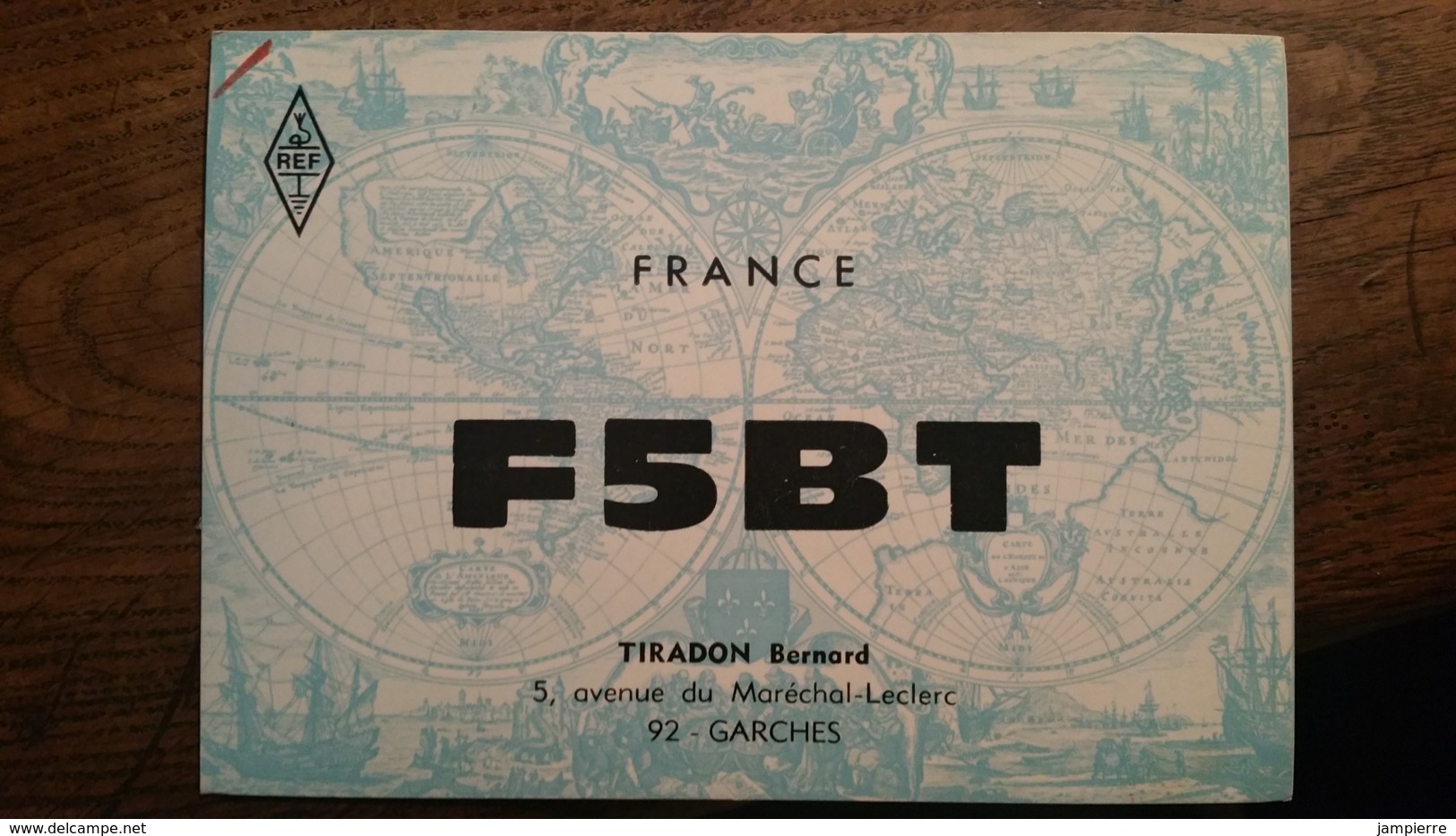 Carte QSL - F5BT - Garches (92) - Radio Amateur