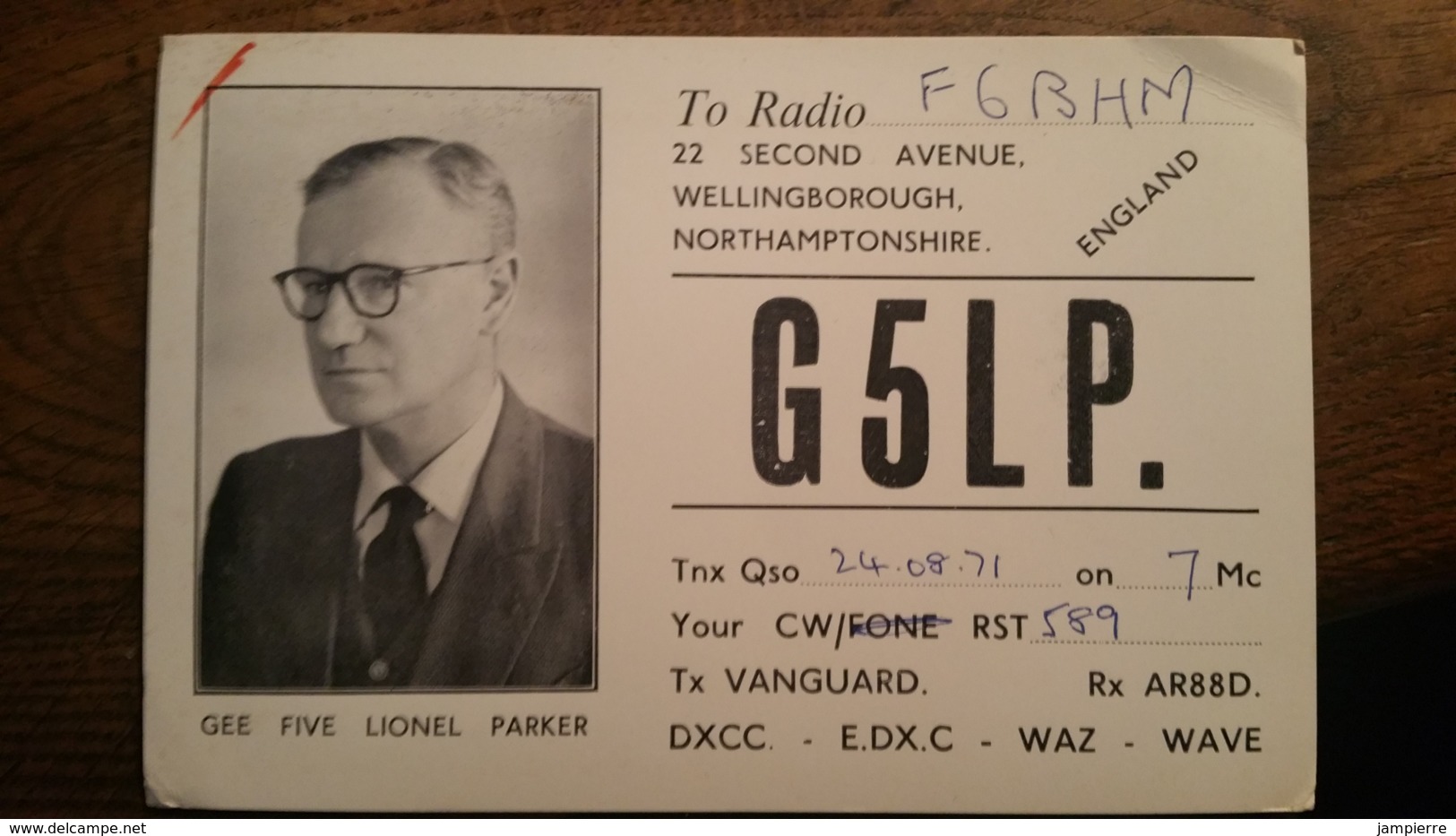 Carte QSL - G5LP. - Northamptonshire, England - Gee Five Lionel Parker - Radio-amateur