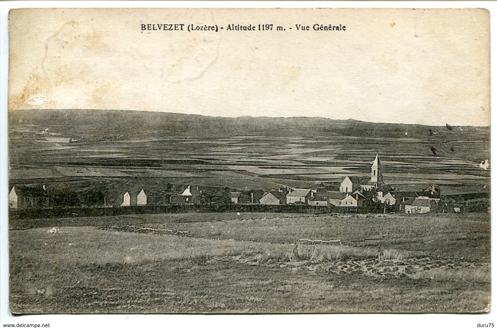 BELVEZET Vue Générale ( Village église ) Dos Vert - Voyagé 1928 - Other & Unclassified