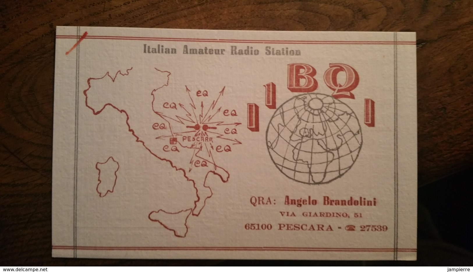 Carte QSL - I1BQI - Pescara (Italie) - Belle Illustration - Radio Amateur