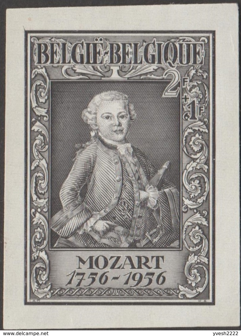 Belgique 1956 Y&T 988. Épreuve D'état. Wolfgang Amadeus Mozart Enfant, Franc-maçonnerie - Music