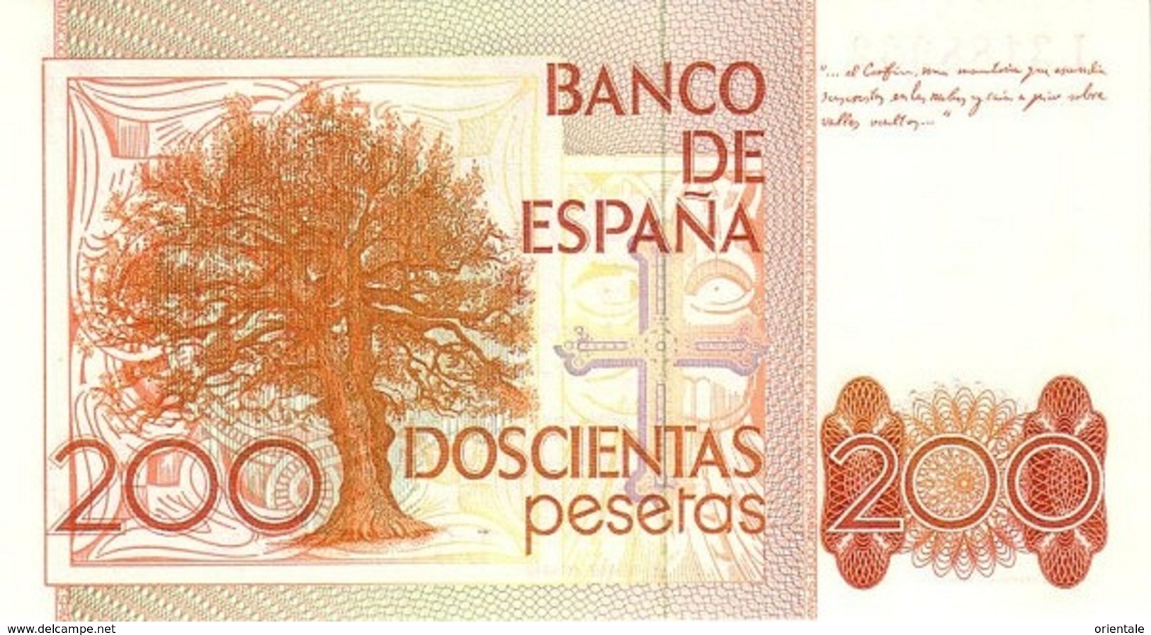 SPAIN P. 156 200 P 1980 UNC - [ 4] 1975-… : Juan Carlos I