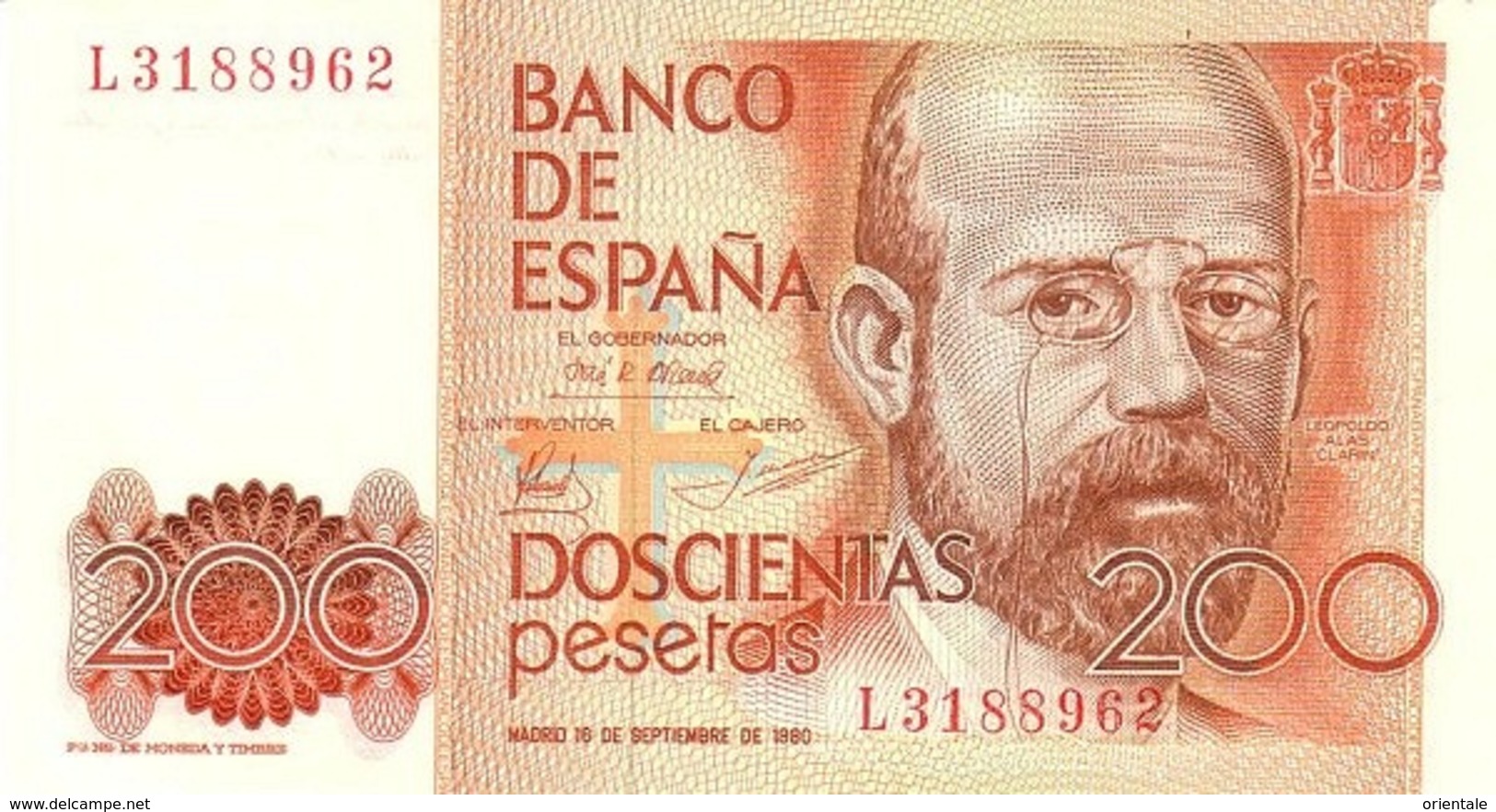 SPAIN P. 156 200 P 1980 UNC - [ 4] 1975-… : Juan Carlos I