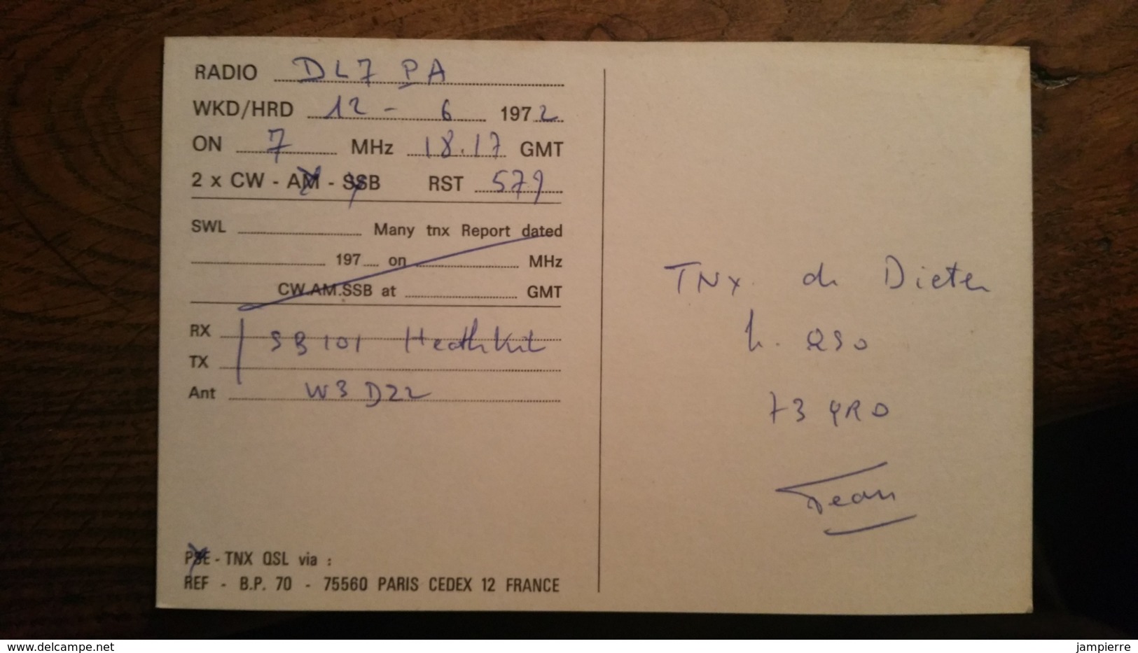 Carte QSL - F6AMJ - Marcigny (71) - Radio Amatoriale