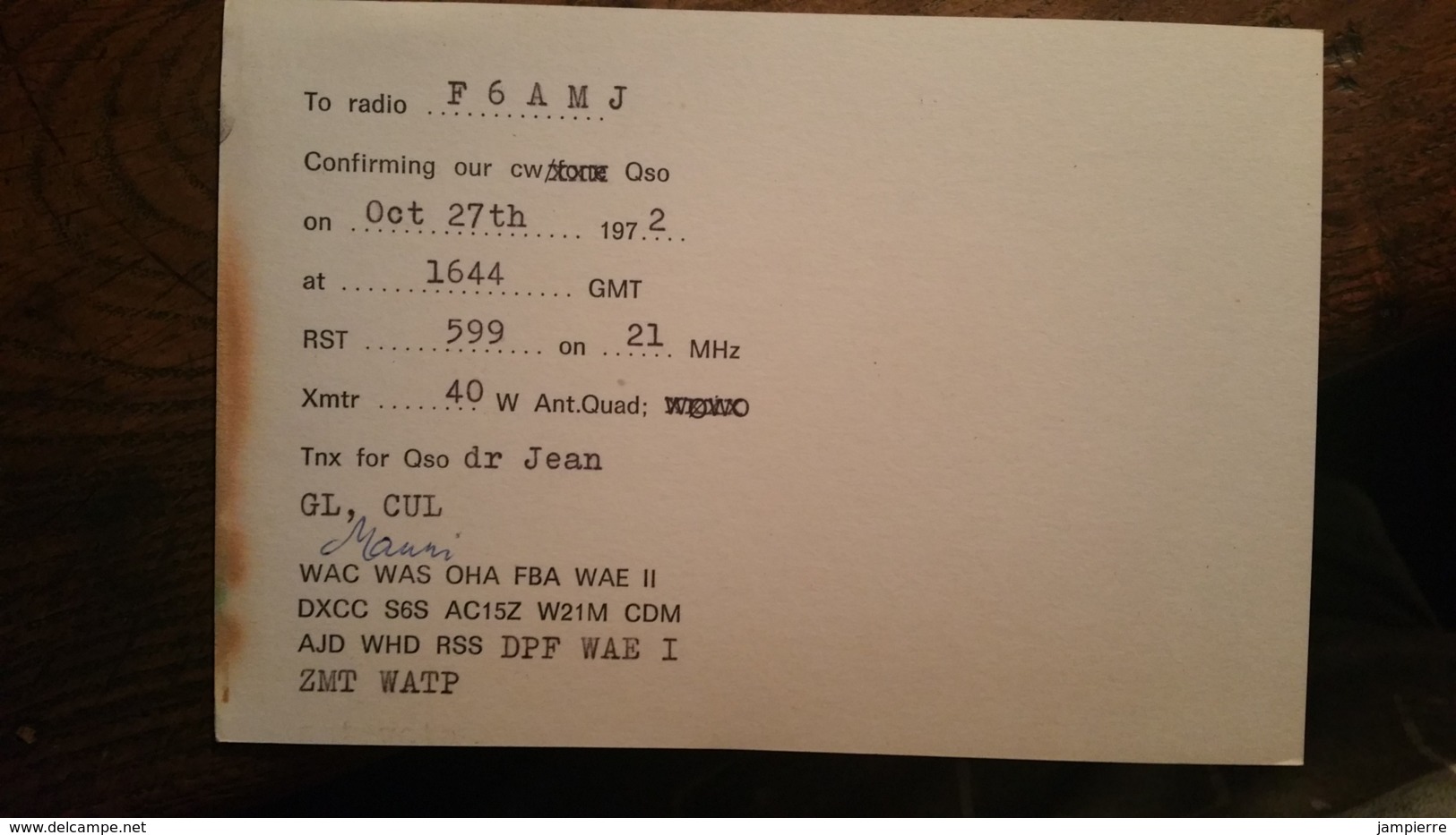 Carte QSL - OH5PX - Finland - Amateurfunk