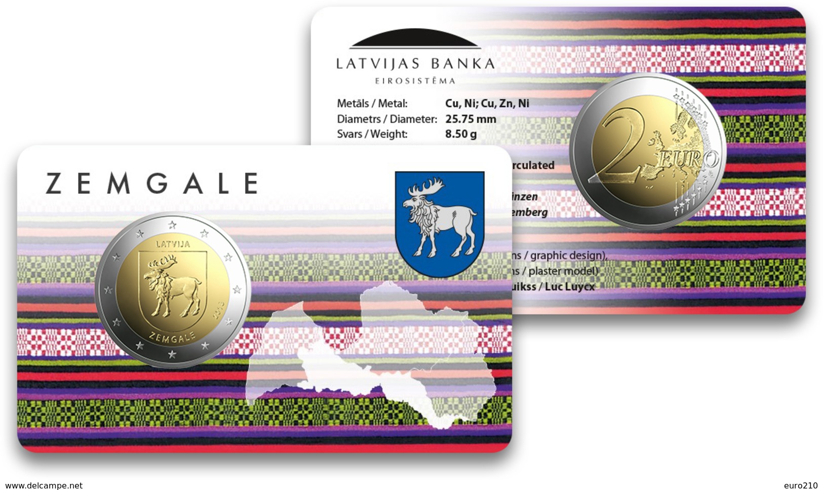 LETTONIE - 2 Euro 2018 - Zemgale - Coincard - Lettonie