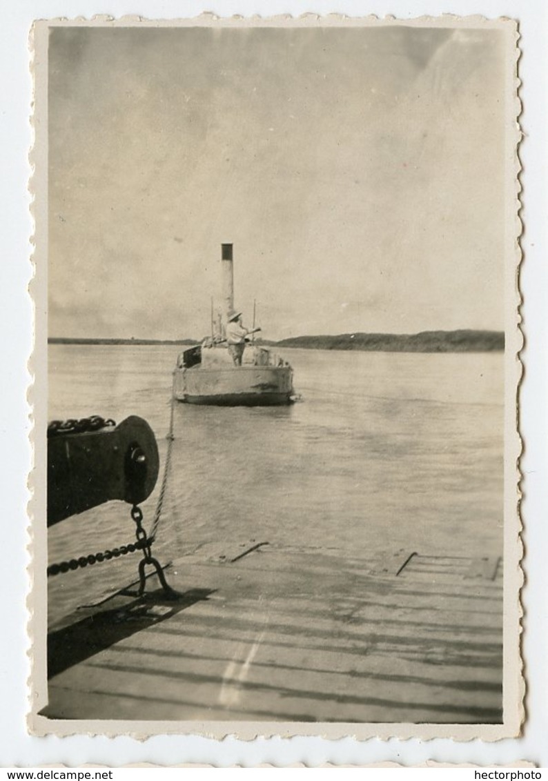 Voilier Bateau Vapeur Id WAREMME Belgique Lac Lake  1932 30s  Romantisme Photo Ancienne - Bateaux