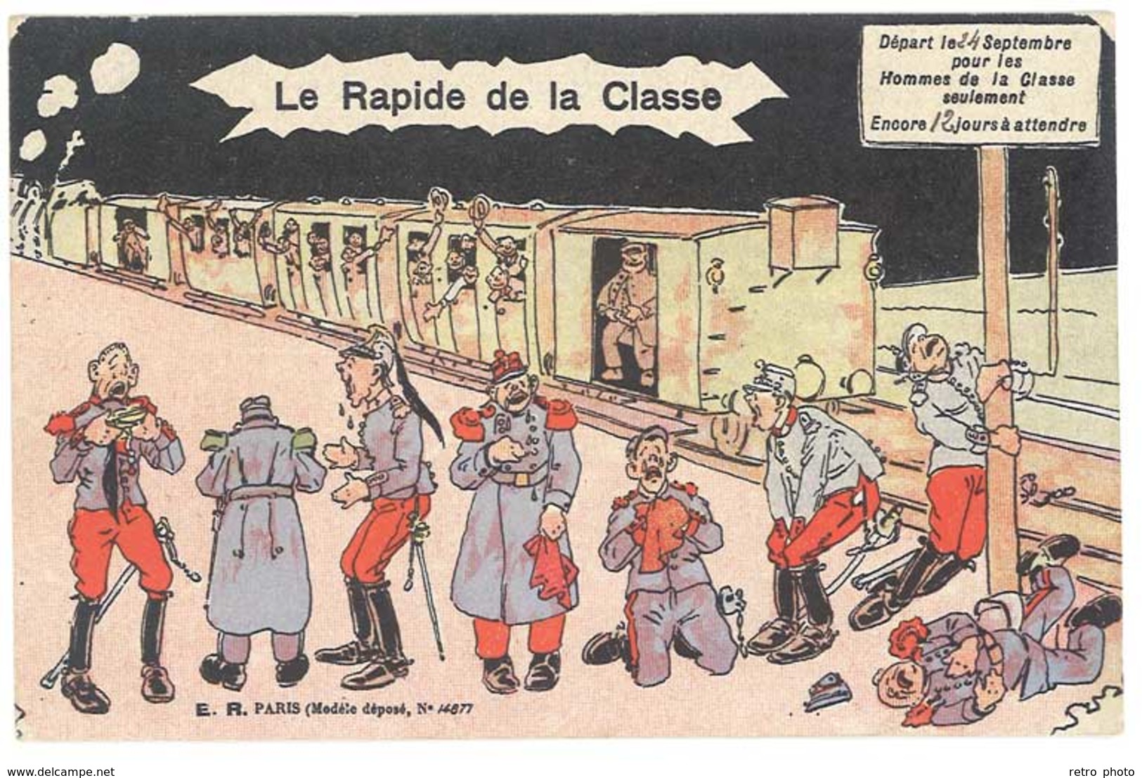 Cpa Humour Militaire - Le Rapide De La Classe ( Train , Soldats ) - Humoristiques