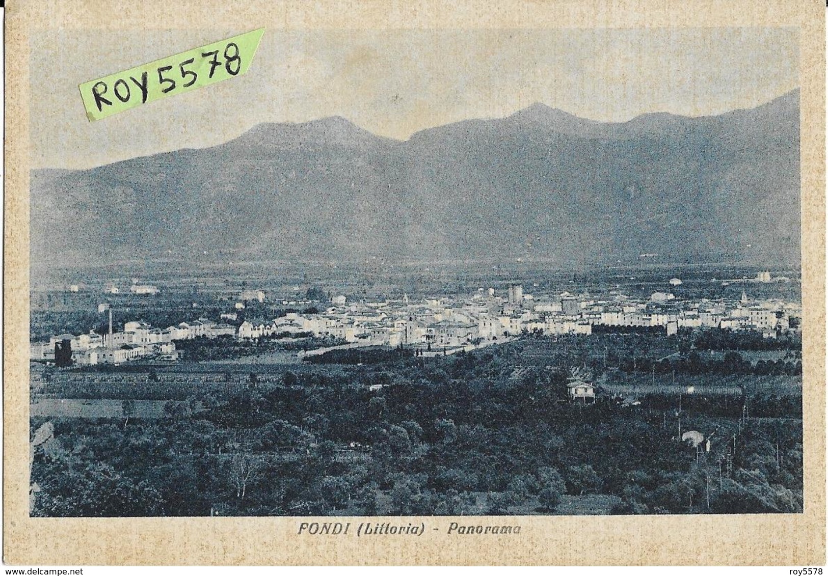 Lazio-latina-fondi Littoria Panorama Veduta Panoramica Fondi Primi Anni 40 (vedi Timbro Retro) - Altri & Non Classificati