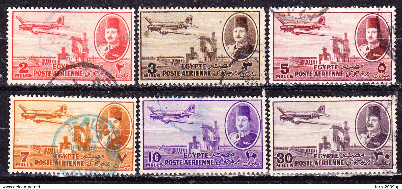 Egitto 1947--Posta Aerea-Valori Vari Usati - Usati
