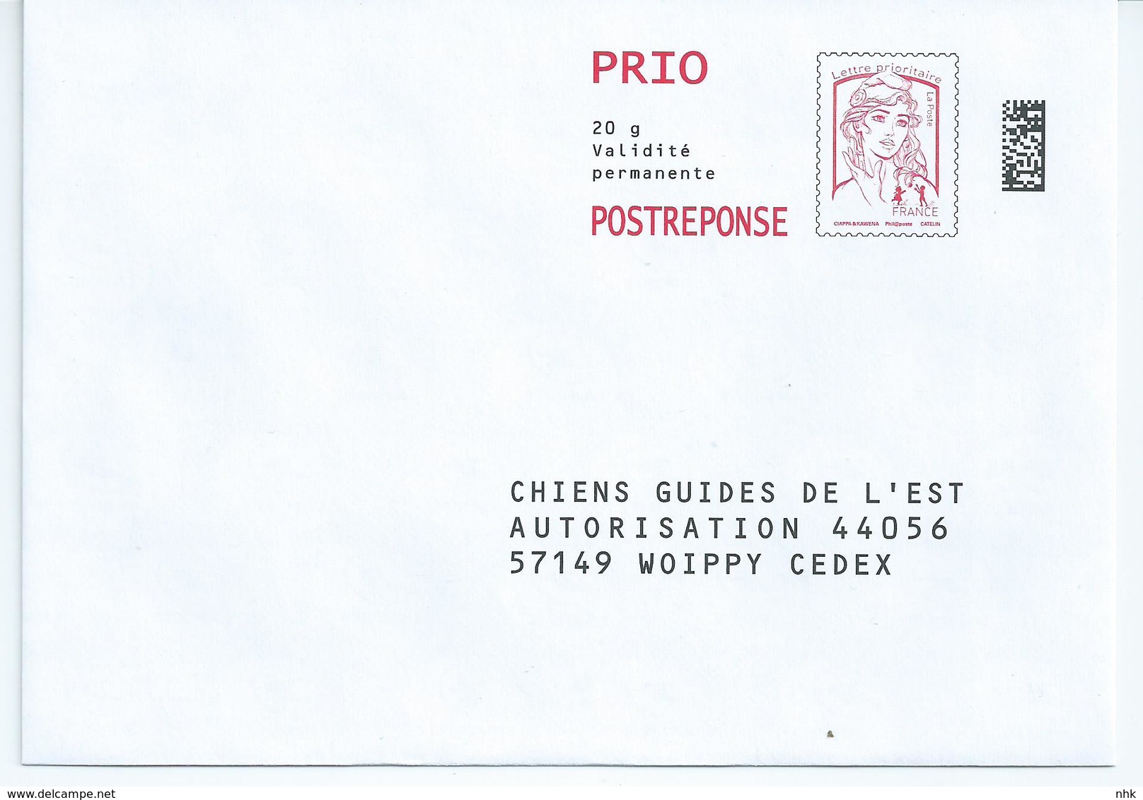 Entiers Postaux : Enveloppe Réponse Type Ciappa -Kavena PRIO Datamatrix Chien Guide De L'est 169833 ** - PAP: Antwort/Ciappa-Kavena