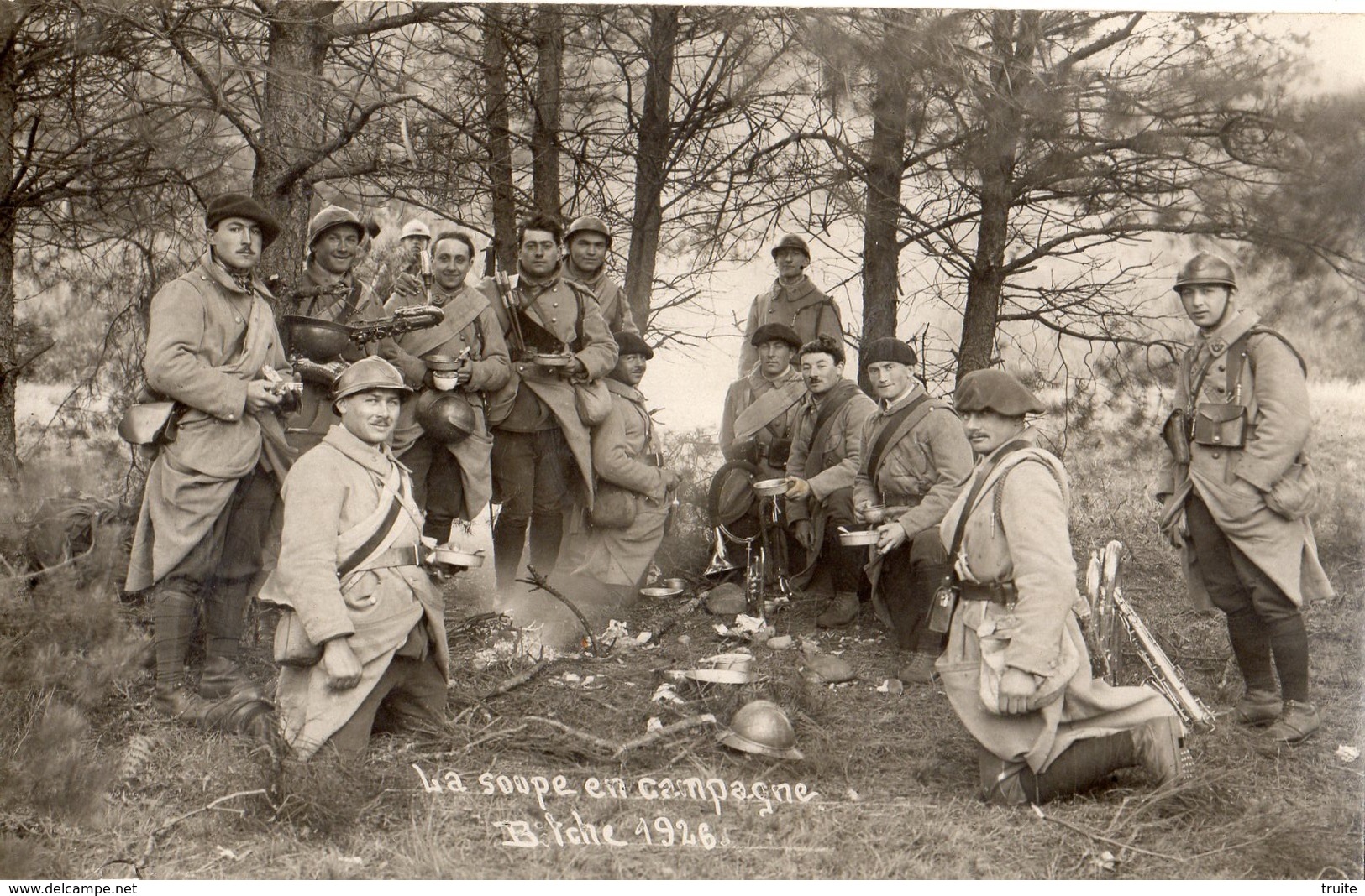 BITCHE LA SOUPE EN CAMPAGNE  1926  (CARTE PHOTO ) - Ars Sur Moselle