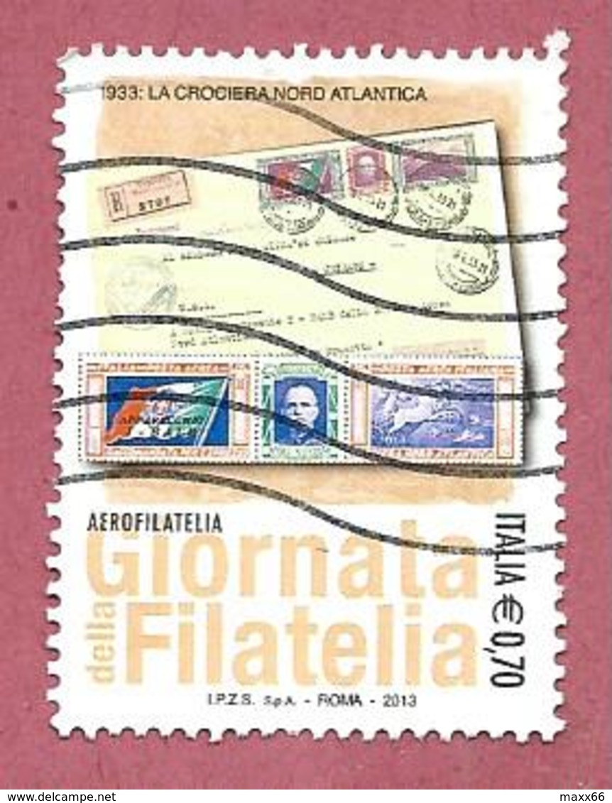 ITALIA REPUBBLICA USATO - 2013 - Giornata Della Filatelia - Aerofilatelia - € 0,70 - S. 3415 - 2011-20: Usati