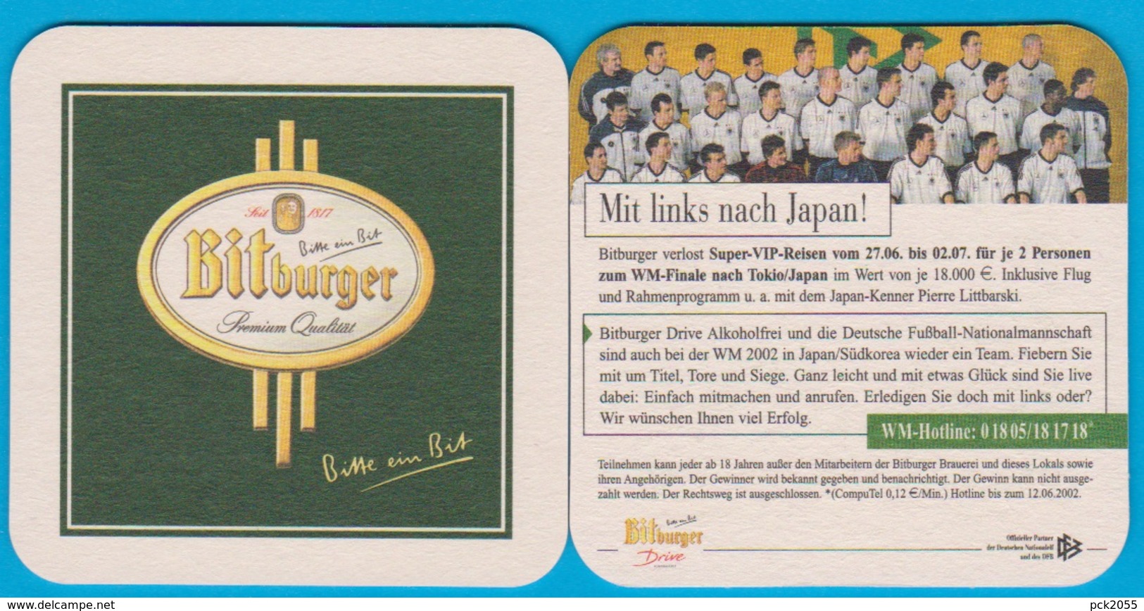 Bitburger Braugruppe Bitburg ( WM Japam 2002 )  ( Bd 2150 ) - Bierdeckel