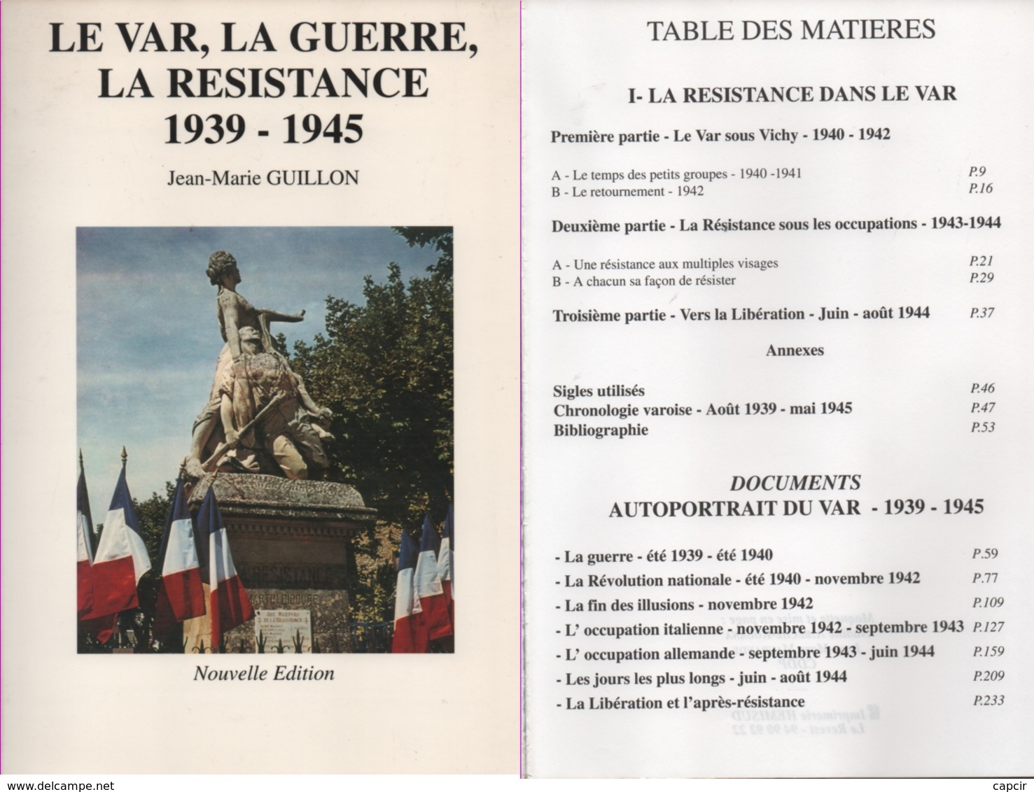 1939-1945. Le Var, La Guerre, La Résistance Par Jean-Marie Guillon (4 Scannes) - 1939-45