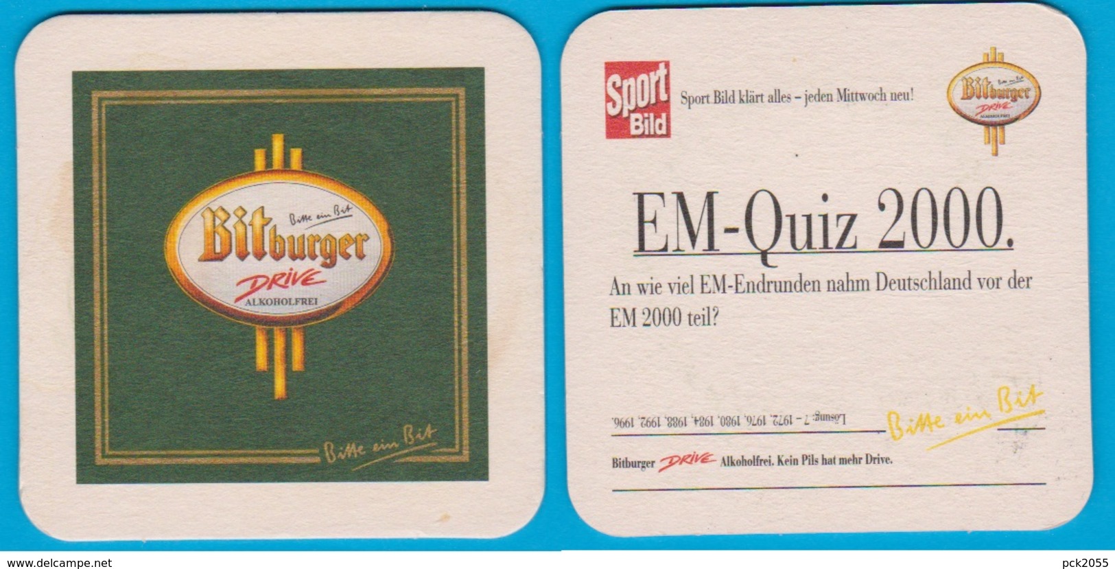 Bitburger Braugruppe Bitburg (EM  Quiz 2000 )  ( Bd 2152 ) - Bierdeckel