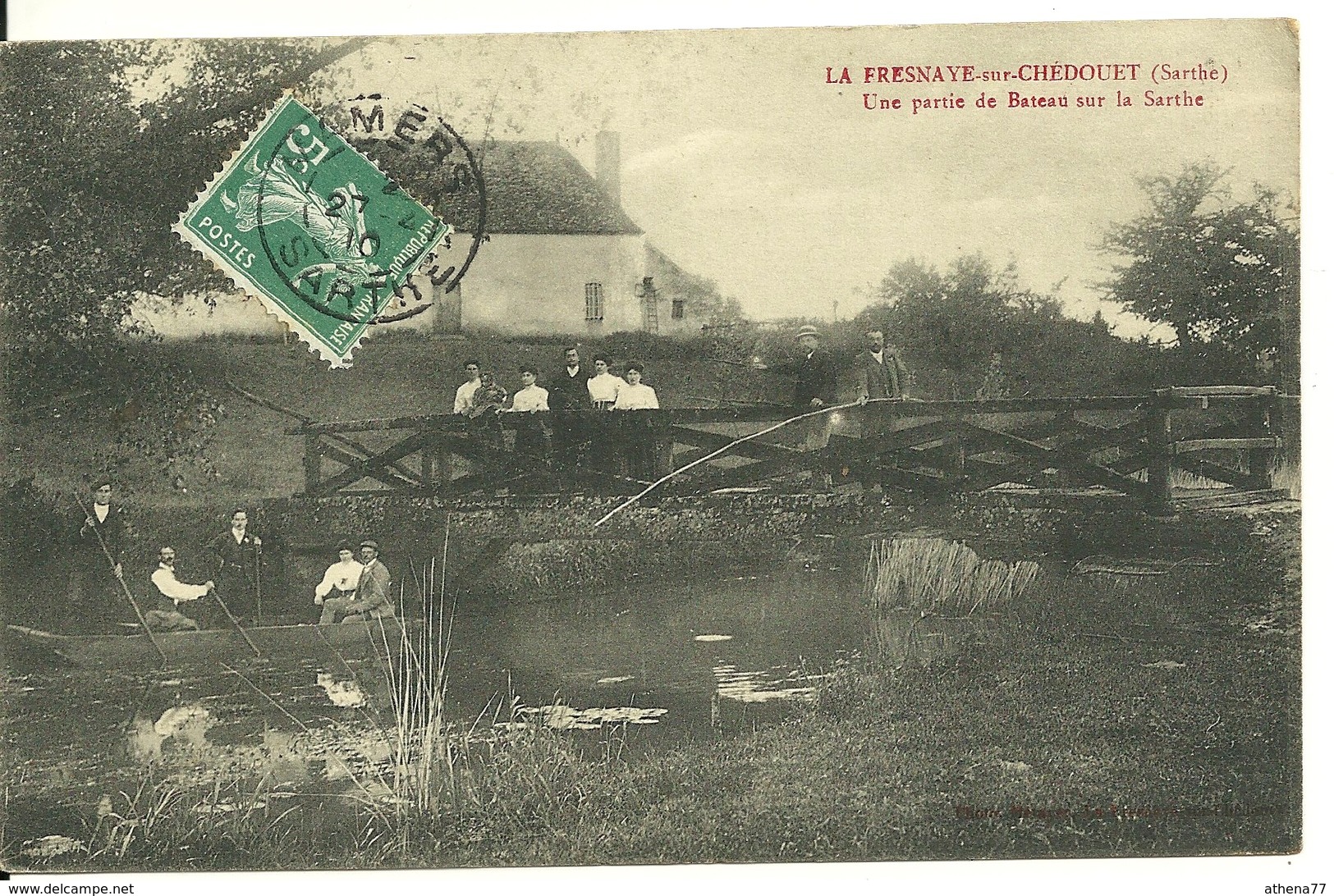 72 - LA FRESNAYE SUR CHEDOUET / UNE PARTIE DE BATEAU SUR LA SARTHE - La Fresnaye Sur Chédouet