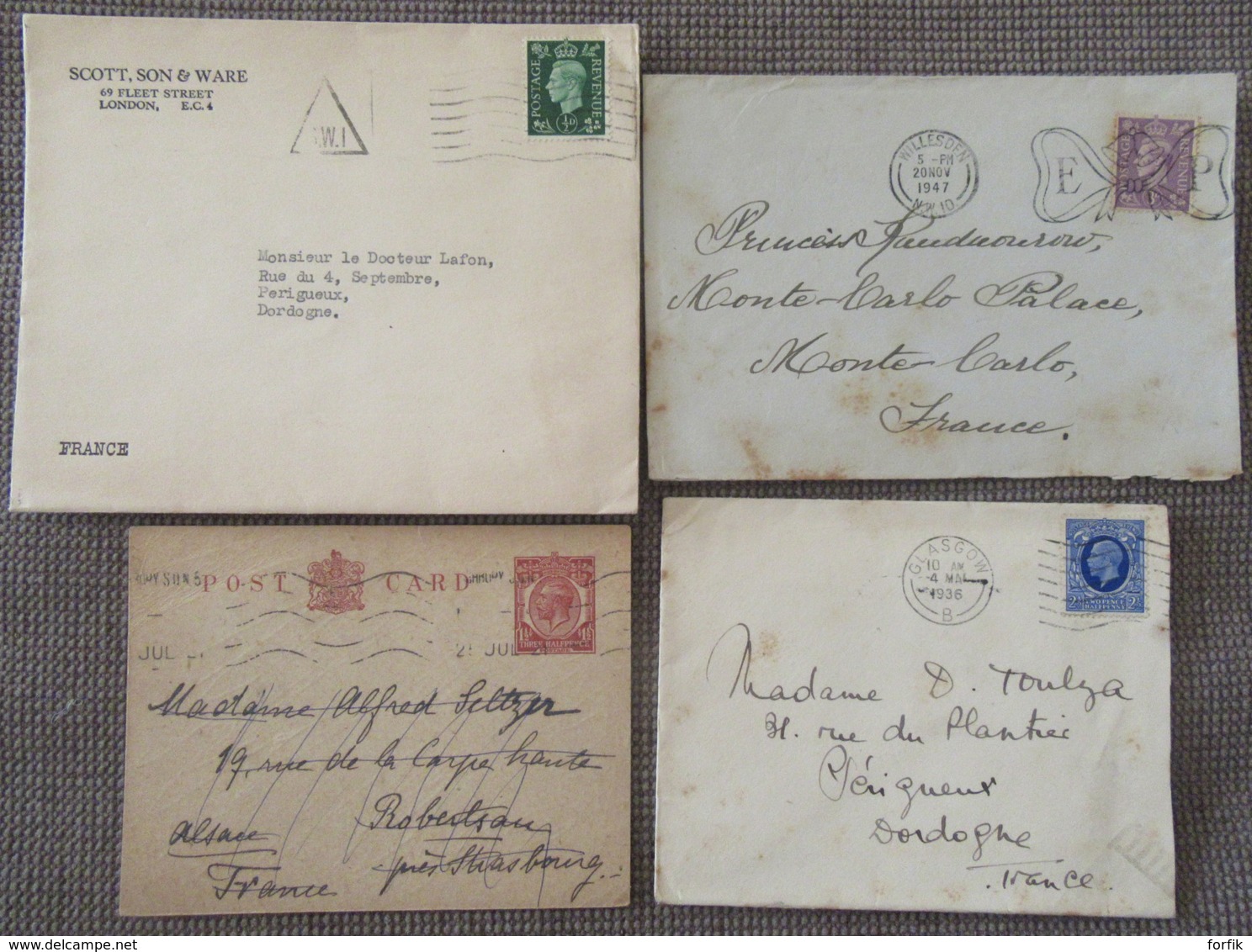 Grande-Bretagne - 20 Enveloppes Dont Entiers Postaux, EMA, Timbres, Etc... - 1881 Environ à 1954 - à étudier - Colecciones Completas