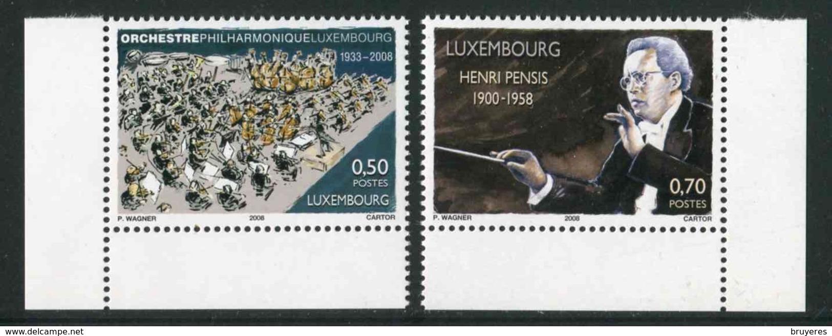 Timbres** De 2008 Du LUXEMBOURG "Orchestre Philharmonique Du Luxembourg" - Neufs