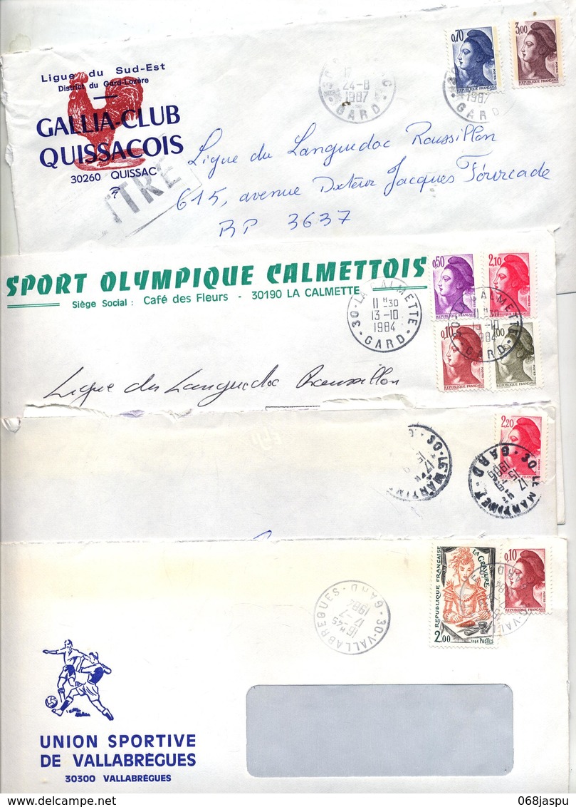 Lot 24 Lettre Cachet Gard  à Voir - Cachets Manuels