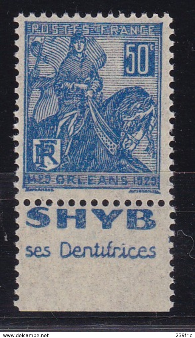 PUBLICITE: JEANNE D'ARC 50C BLEU SHYB-dentifrices B ACCP 646** - Other & Unclassified