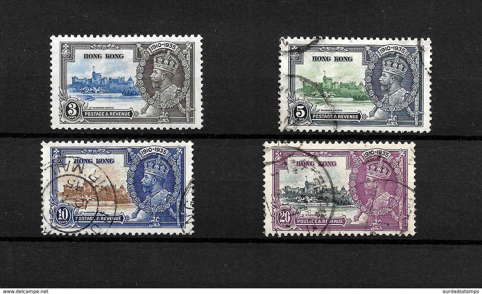 Hong Kong 1935 KGV Silver Jubilee, Complete Set Used (7243) - Used Stamps