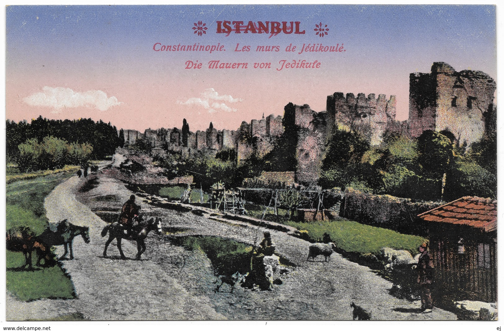 Constantinople Les Murs De Jedikoule Die Mauern Von Jedikule Istanbul - Unused C1915 - MJC - Turquia