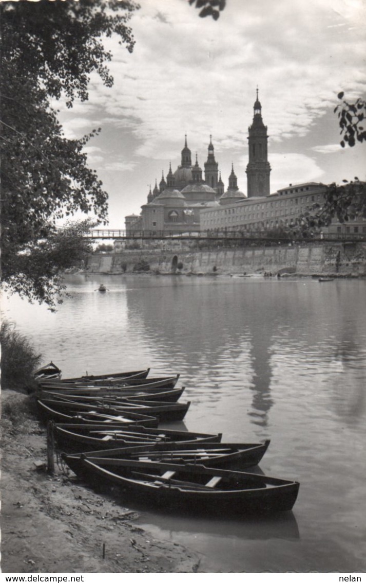 ZARAGOZA-TEPMLO DEL PILAR Y LA PASARELA-REAL PHOTO- ANNI 50-NV - Zaragoza