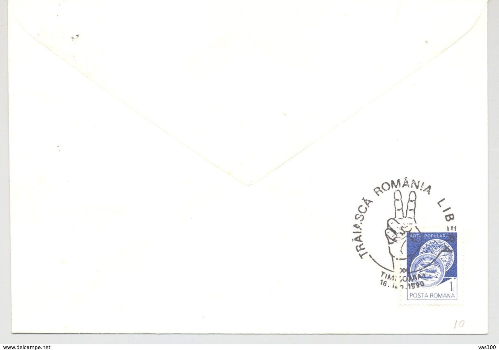 LONG LIVE FREE ROMANIA, 1989 REVOLUTION SPECIAL POSTMARK, FLAG STAMP ON COVER, 1990, ROMANIA - Covers & Documents