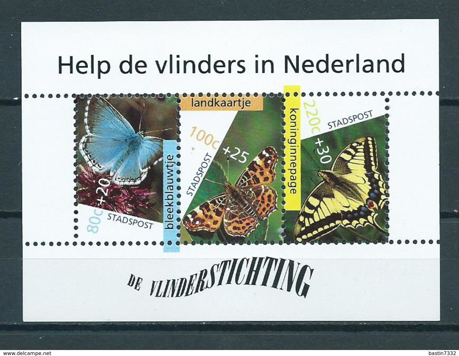 Netherlands Stadspost M/sheet Butterfly,schmetterlinge,papillon MNH/Postfris/Neuf Sans Charniere - Vlinders