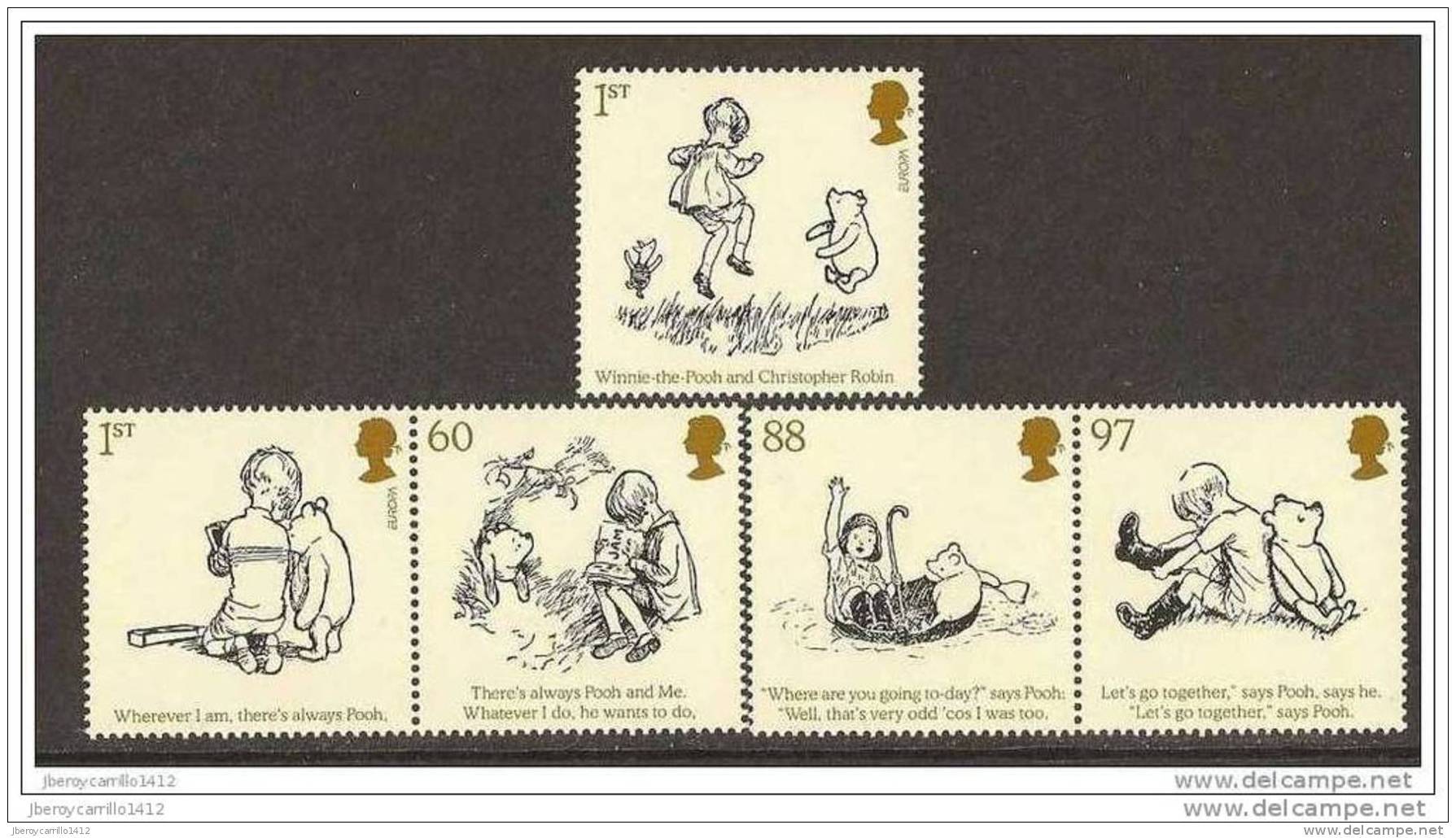 GREAT BRITAIN - WINNIE-the-POOH Y EUROPA 2010 -TEMA " LIBROS INFANTILES".-  SERIE De 1 V.+ SERIE De 4 V  HOJITA BLOQUE - 2010