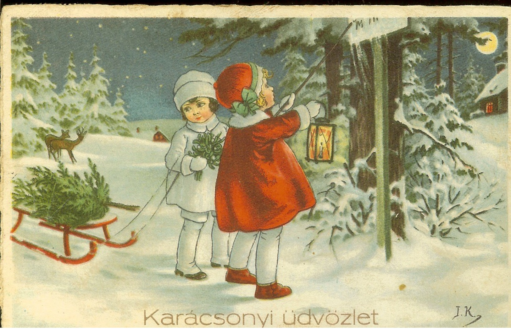 Hungary, Christmas Congratulation Card, 1933 - Autres & Non Classés