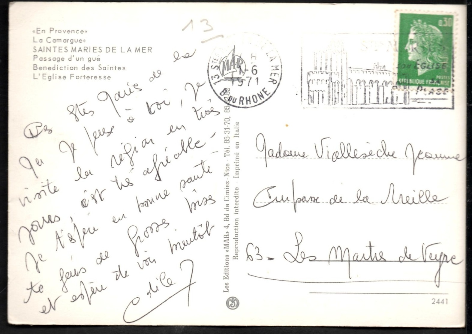 SAINTES MARIES DE LA MER Camargue Multi Vues+Blason CPSM Ecrite En 1971 TBE - Saintes Maries De La Mer