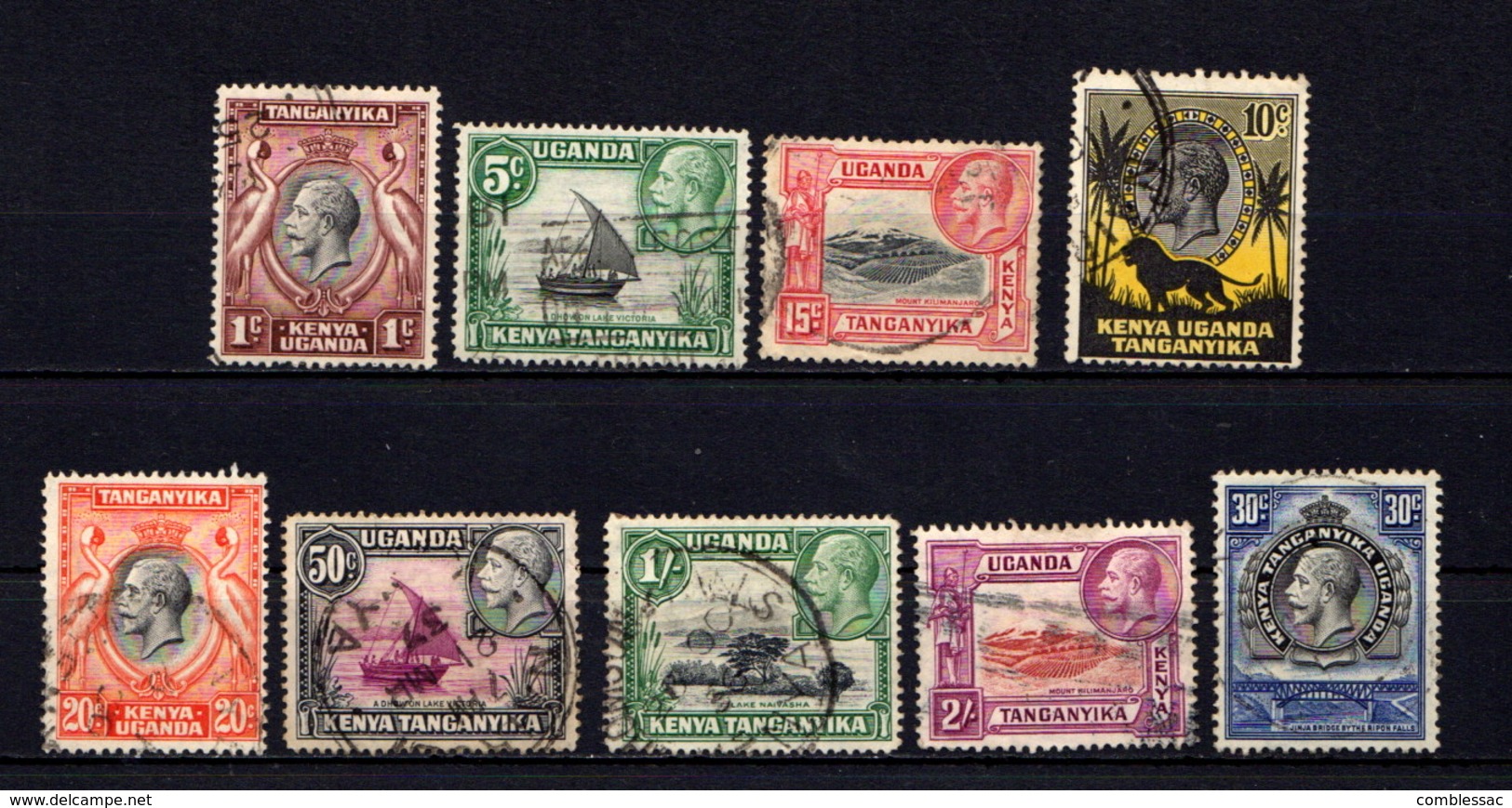 KENYA  UGANDA  &  TANGANYIKA    1935   Various  Designs    Short  Set  Of  9    USED - Kenya, Uganda & Tanganyika