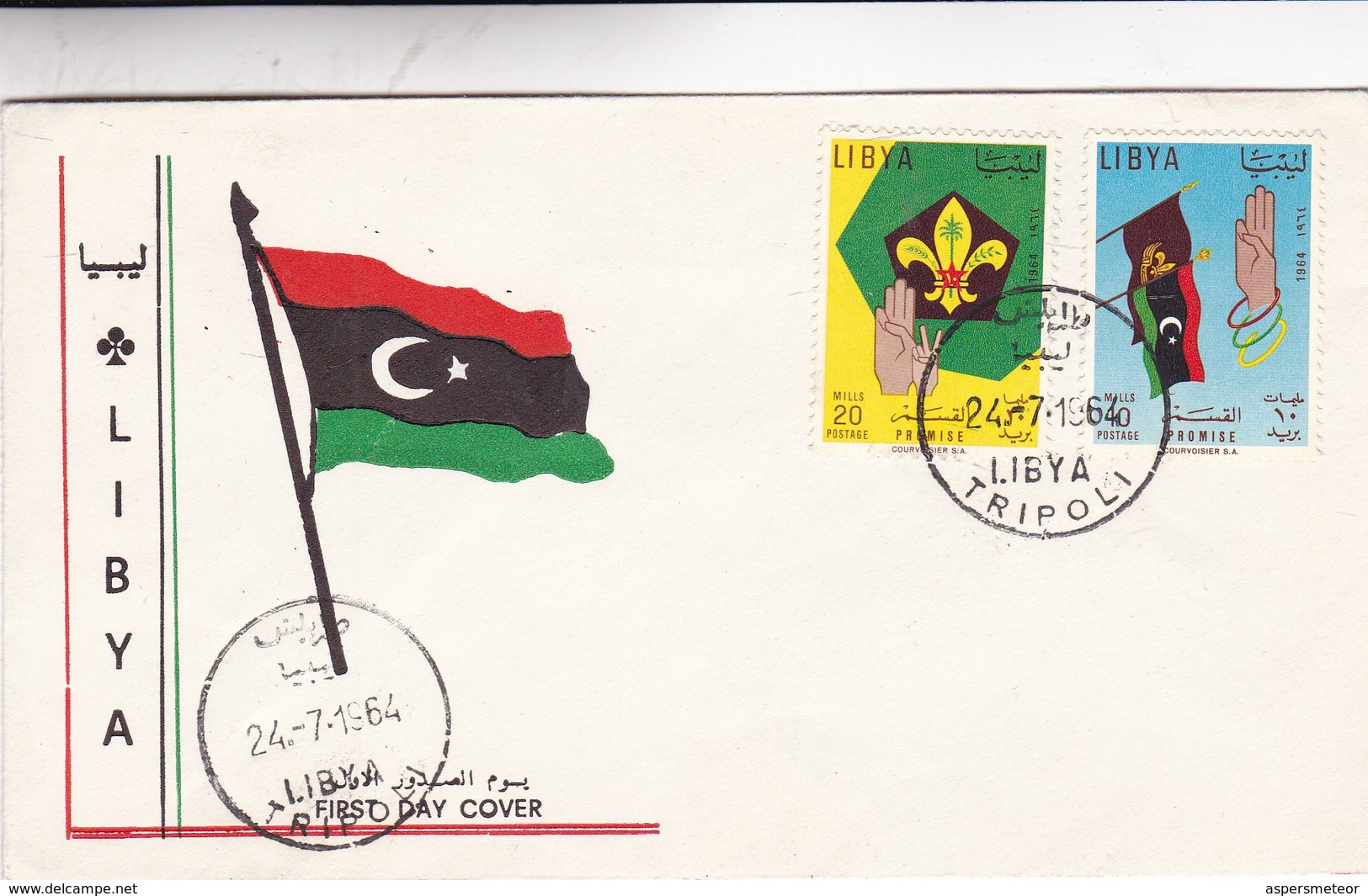 LIBIA. FDC 1964 TRIPOLI- 2 DIFFERENT STAMPS. - BLEUP - Libië