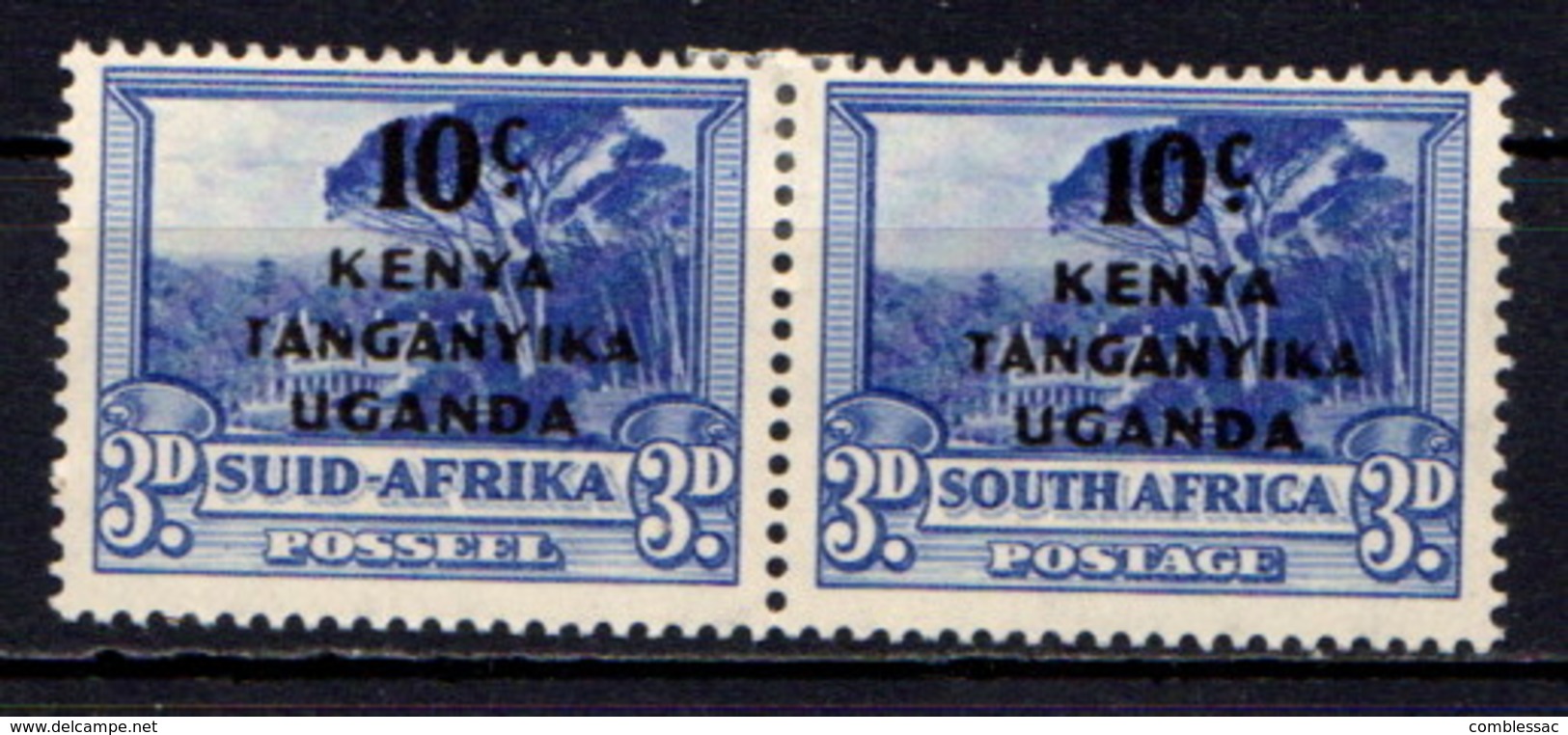 KENYA  UGANDA  &  TANGANYIKA    1941   Stampsd  Of South  Africa  Overprinted   10c  On  3d  Ultramarine    MH - Kenya, Oeganda & Tanganyika