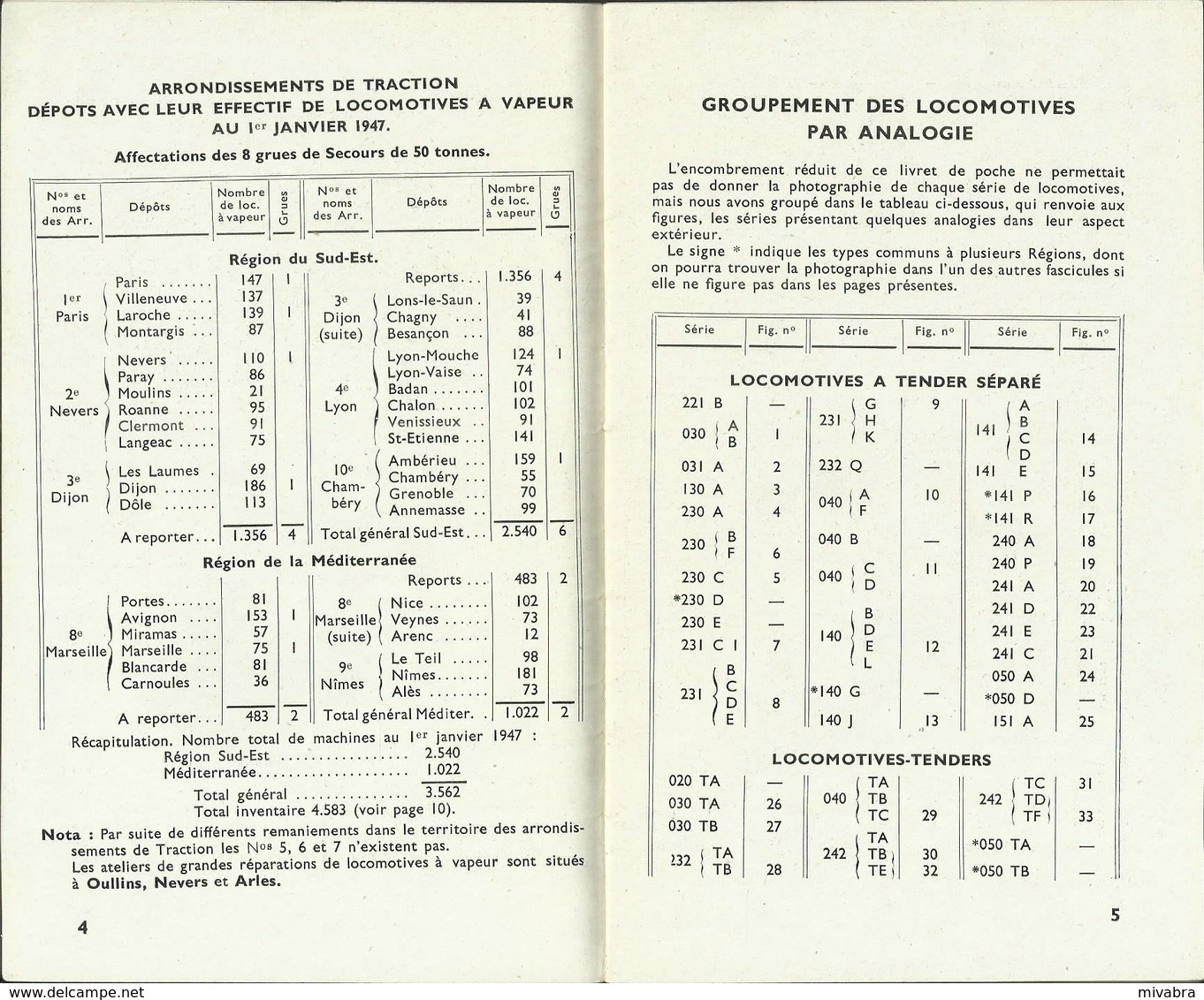 LES LOCOMOTIVES À VAPEUR DE LA SNCF - RÉGIONS SUD-EST ET MÉDITERRANÉE - 1947 ( Les Photographies Sont De L. M. VILAIN ) - Railway & Tramway