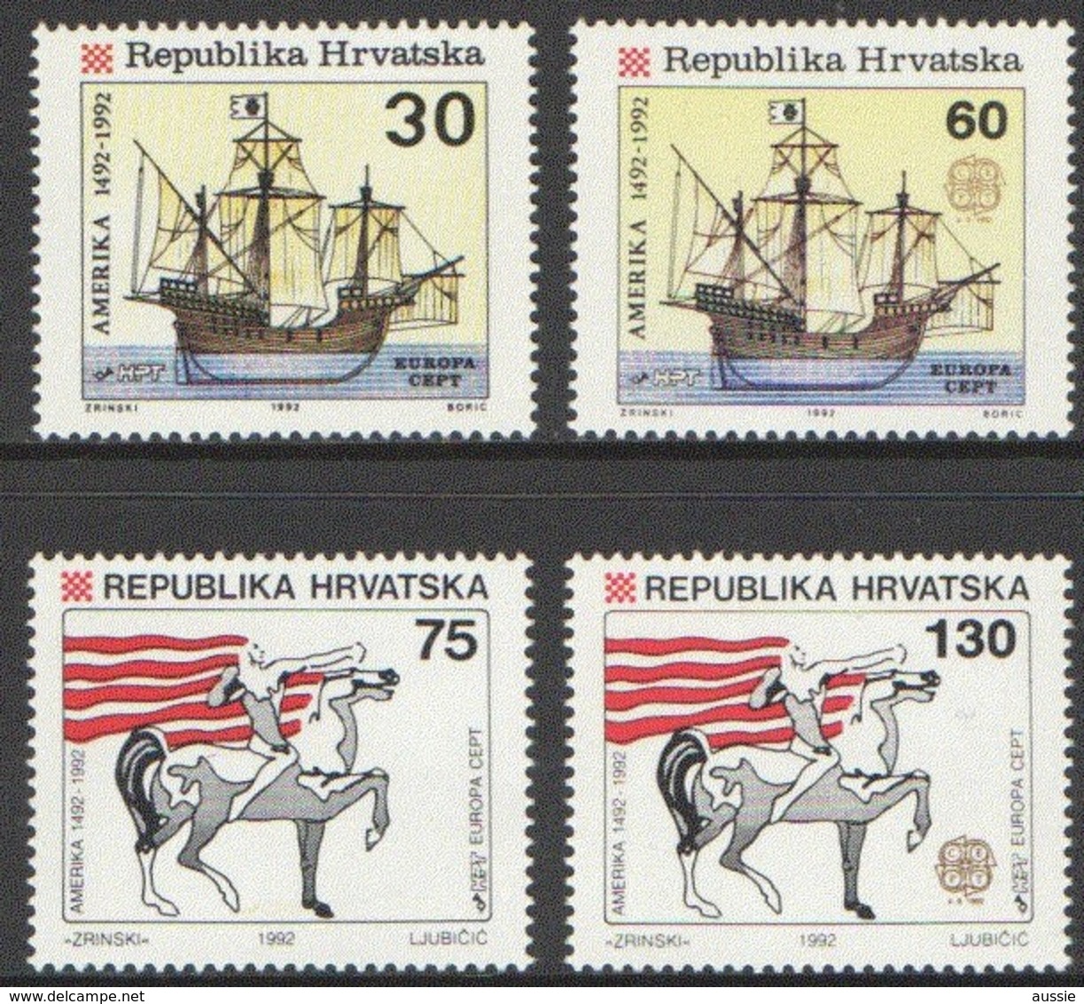 Cept  Europa 1992 Croatie Kroatie Hrvatska Yvertn° 169-172 *** MNH Cote 6,50 Euro - Croatie