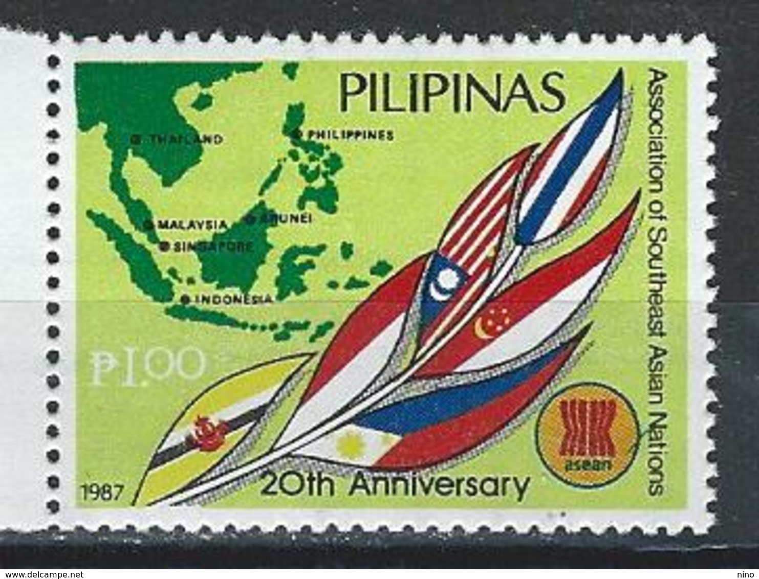 Philippines-Singapore. Scott. # 1882,502-05 MNH. Asean 20th. Anniv. Joint Issue Of 1987 - Gezamelijke Uitgaven