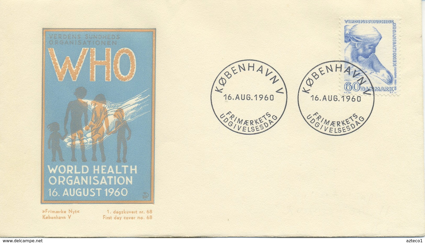 DANIMARCA  - FDC 1960 - EUROPE OF WHO - WORLD HEALT ORGANISATIONT - FDC