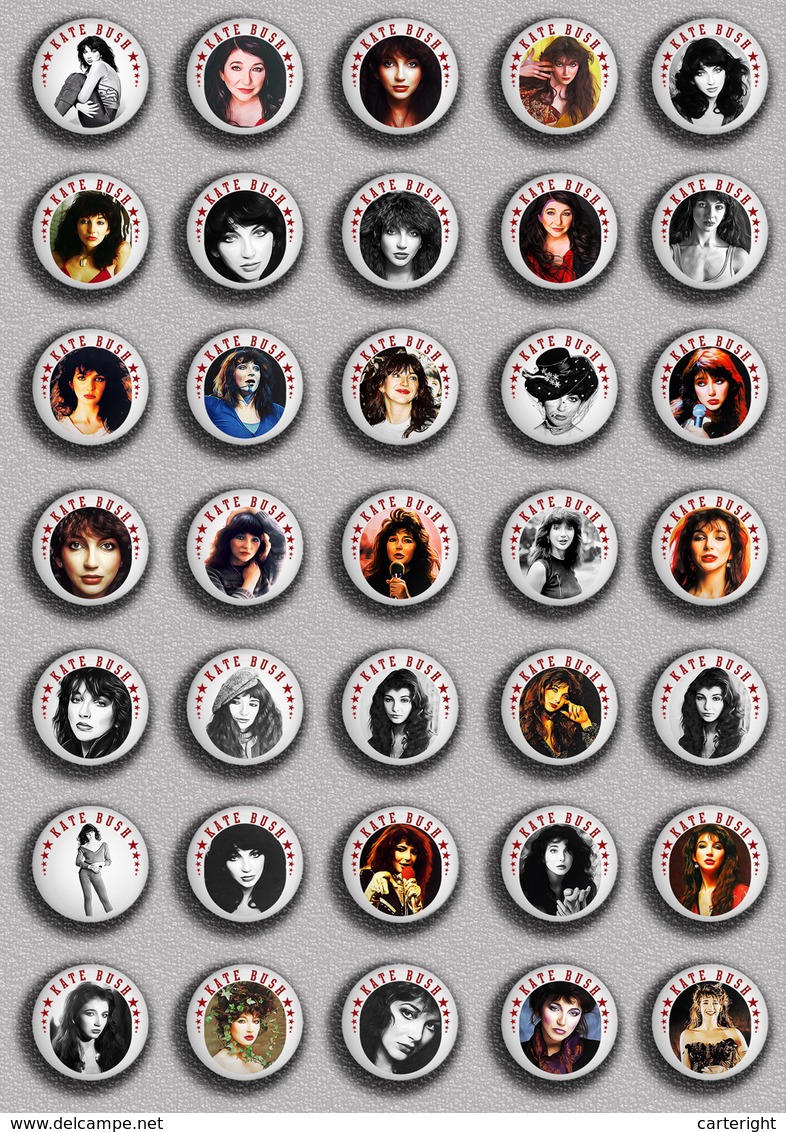 35 X KATE BUSH Music Fan ART BADGE BUTTON PIN SET 2 (1inch/25mm Diameter) - Music