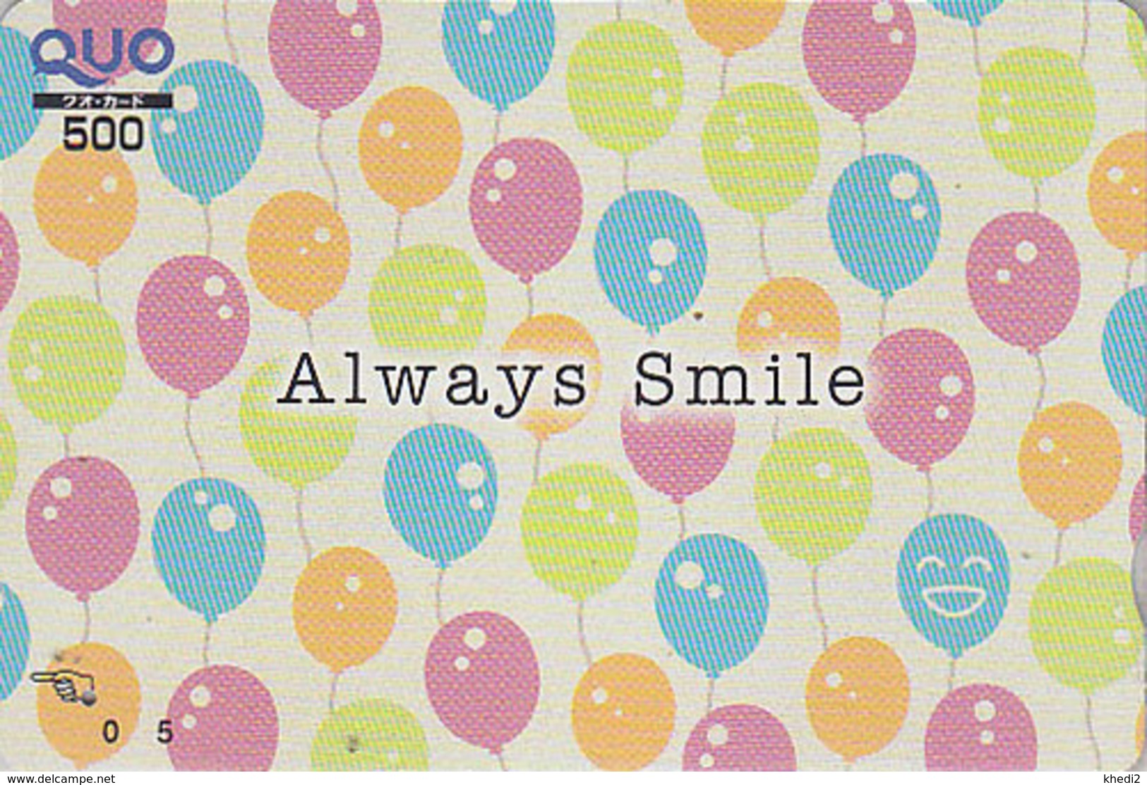 Carte Prépayée Japon - Jeu D'enfant - Ballon ** Always Smile ** - Balloon Japan Prepaid QUO Card - 167 - Jeux