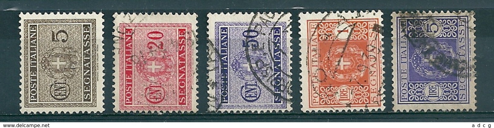 1934 SEGNATASSE FASCI Filigr. CORONA LOTTO 5 BOLLI  USATO - Segnatasse