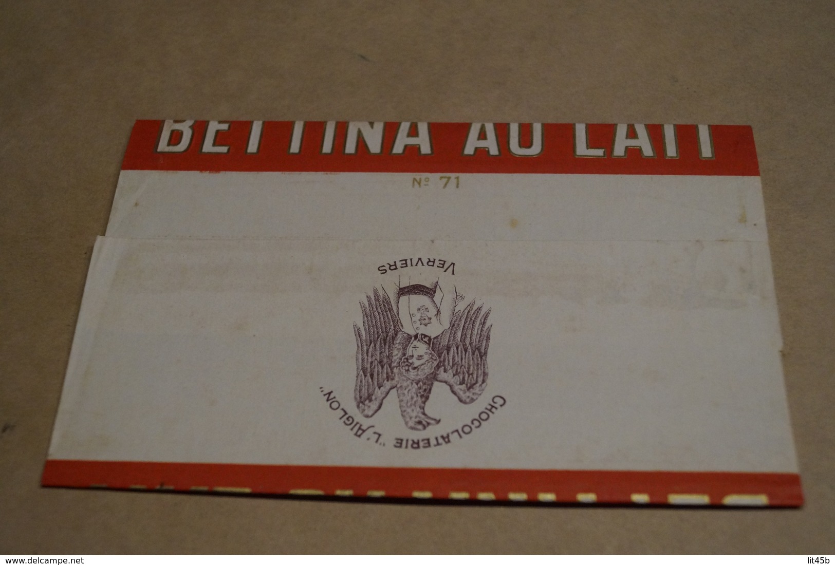 Ancien Emballage Publicitaire Originale,Chocolat Bettina,Aiglon,Verviers,18 Cm. Sur 11 Cm.collector - Chocolat