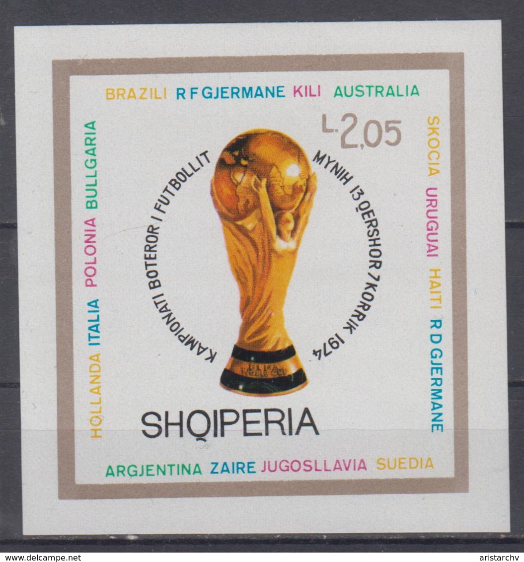 ALBANIA 1974 FOOTBALL WORLD CUP IMPERFORATED S/SHEET AND STAMPS - 1974 – Alemania Occidental