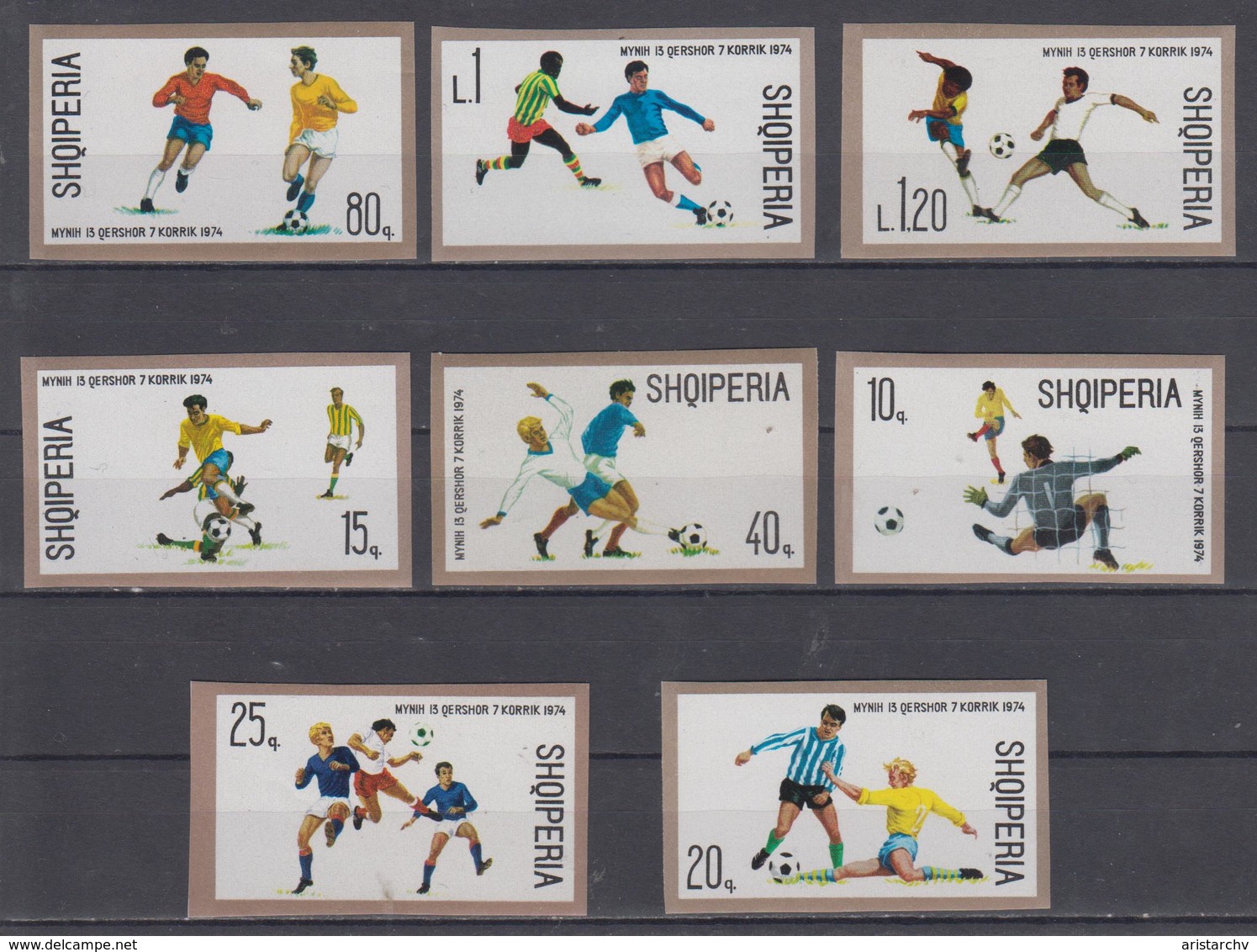 ALBANIA 1974 FOOTBALL WORLD CUP IMPERFORATED S/SHEET AND STAMPS - 1974 – Germania Ovest