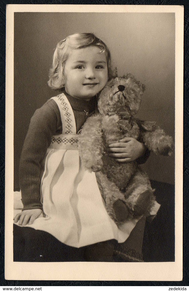 C0339 - Foto - Mädchen Mit Teddy Steiff Vintage - Fotografie