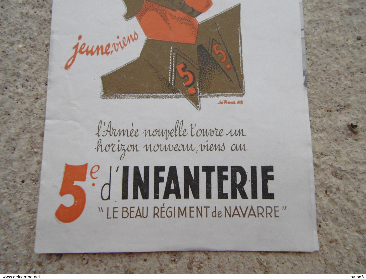 Tract Recrutement 5 Infanterie RI Le Beau Regiment De Navarre ! Navarre Sans Peur - 1939-45